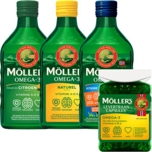 Möller's Omega-3 Familie Voordeelpakket 3x 250ml + Levertraancapsules